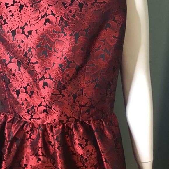 Red and Black Jacquard Party Dress NWOT - Picture 3 of 5